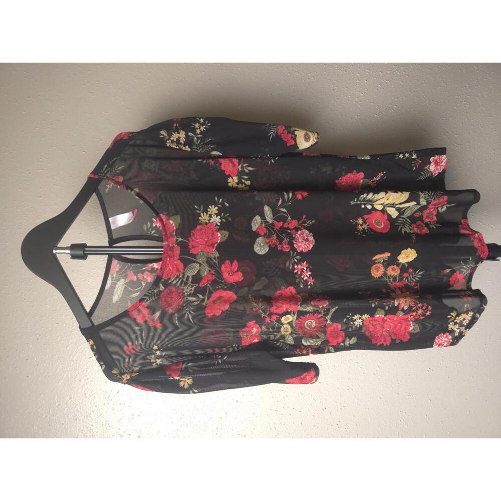 No Boundaries Women's Floral Mesh Top, Size XXXL/3X